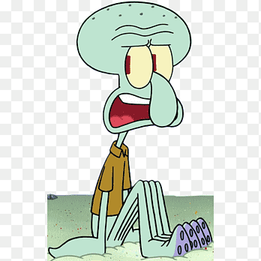 Squidward Tentacles Patrick Star Character, Cartoon octopus sitting in the sand, cartoon Character, seafood png thumbnail