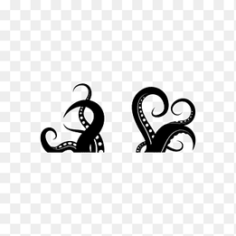 Octopus Silhouette Tentacle, Silhouette, animals, text png thumbnail