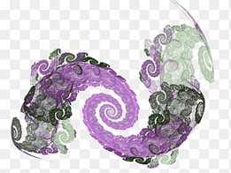 Fractal n 2, purple and green octopus tentacles, png thumbnail