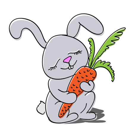 Милый Кролик Морковью — стоковый вектор