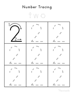 Number Tracing Worksheets 2