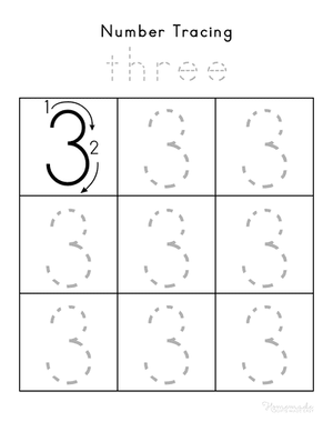 Number Tracing Worksheets 3