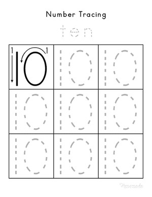 Number Tracing Worksheets 10