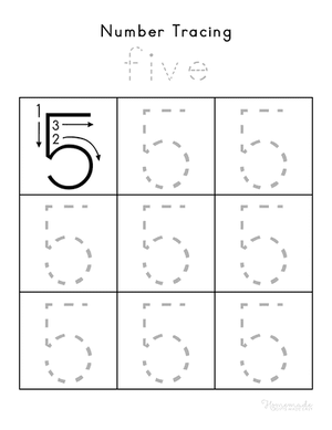 Number Tracing Worksheets 5