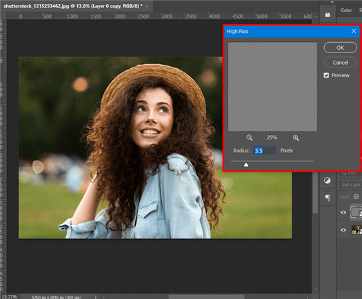 how to enlarge a picture for printing in photoshop high pass preview