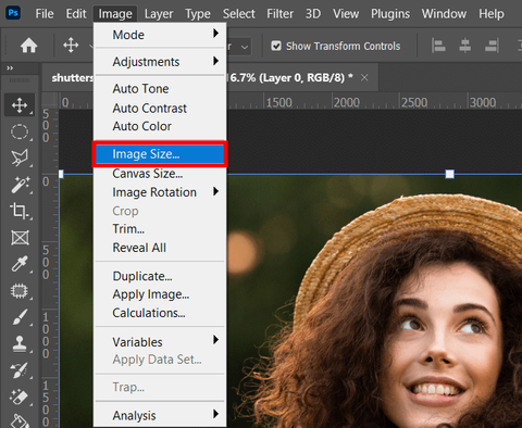 how to enlarge a picture for printing in photoshop image size