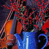 Violin with blue pot by Garry Gay