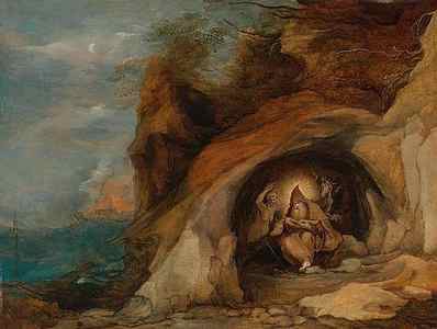 Wall Art - Drawing - Landscape With Temptation Of St Anthony by Daniel Seghers Flemish