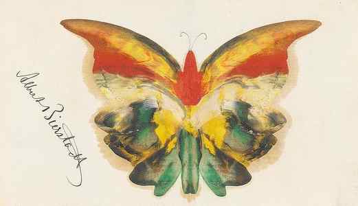 Wall Art - Drawing - Yellow Butterfly ca by Albert Bierstadt American