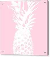 Pink and White Pineapple by Linda Woods