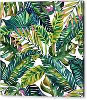 Tropical Green Leaves Pattern by Mark Ashkenazi
