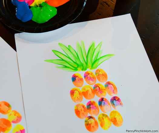 Pineapple finger painting