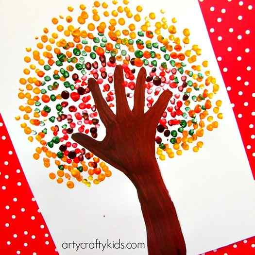Handprint autumn tree