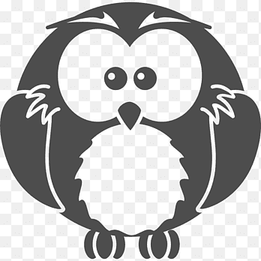Black-and-white Owl Black and white, Funny Cartoon Animal s, white, presentation png thumbnail