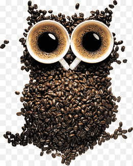 brown coffee beans and two white mugs illustration, Black-and-white Owl Desktop Barn owl, coffe been, animals, computer png thumbnail