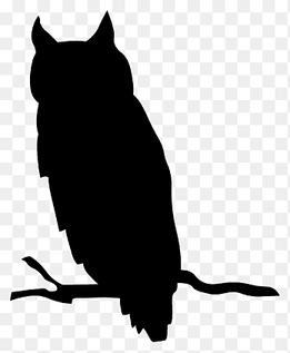 Owl Silhouette, black and white silhouette, animals, cat Like Mammal png thumbnail