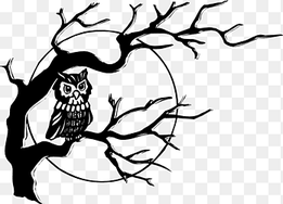 Black-and-white Owl Free content, Cartoon Trees With Branches, white, branch png thumbnail