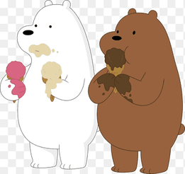 We Bare Bears Polar Bear and Grizzly Bear illustration, Ice cream Baby Polar Bear Giant panda, bears, mammal, food png thumbnail