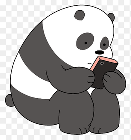 white and black Panda using smartphone illustration, Giant panda Polar bear Grizzly bear, panda, white, mammal png thumbnail