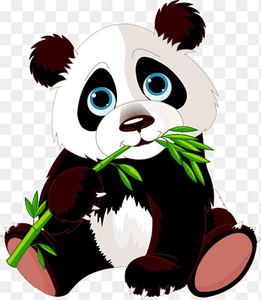 Giant panda Bear Red panda Cartoon, Eat bamboo panda, mammal, painted png thumbnail