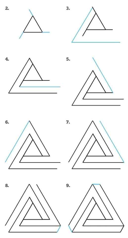 How to Draw Impossible Triangle Step by Step