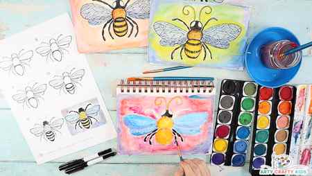 How to Draw a Bumblebee Bee Flying 3