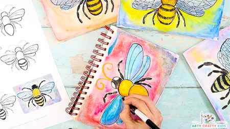 How to Draw a Bumblebee Bee Flying 5