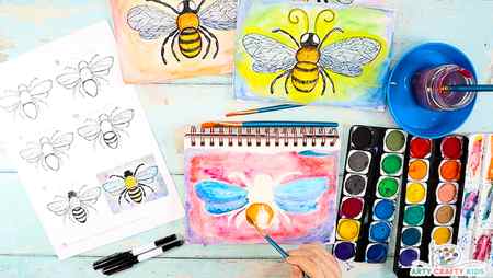 How to Draw a Bumblebee Bee Flying 2
