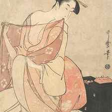 A Woman and a Cat by Kitagawa Utamaro