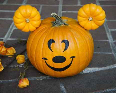 Disney painted pumpkins Mickey Mouse gourds