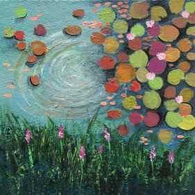 Water lily pond with ripples - 2 thumb