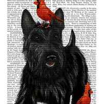 Scottish Terrier And Birds by Fab Funky
