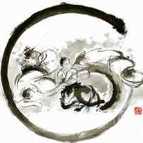 Aikido enso circle painting, Aikido Zen Artwork, Aikido Home Decor, Aikido Wall Decor by Mariusz Szmerdt