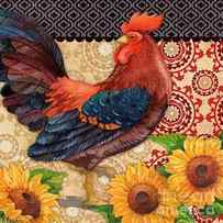 Roosters and Sunflowers I by Paul Brent