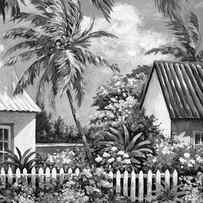 Gardens of Cayman Kai Grayscale by John Clark
