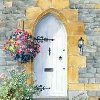 Arched doorway in England by Jean Walker White