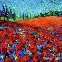 FIELD OF DREAMS modern impressionist palette knife oil painting by Mona Edulesco