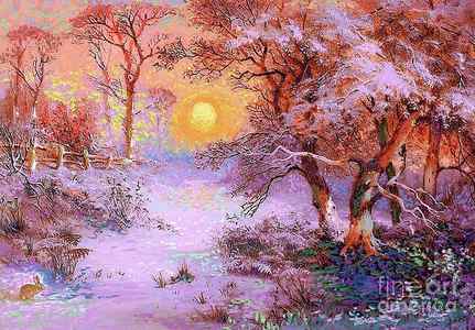 Wall Art - Painting - Sunset Snow by Jane Small