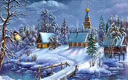 Winter Village Scene able Printable Digital Art . Christmas scenes, Christmas , Christmas HD wallpaper