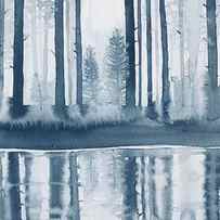 Winter Trees on A Pool by Luisa Millicent