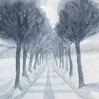 Trees on very Grey winters day by Luisa Millicent