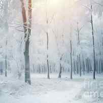 premium white wood covered with frost frosty landscape by N Akkash
