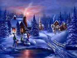 Christmas Winter Scenes, christmas snowy scene HD wallpaper