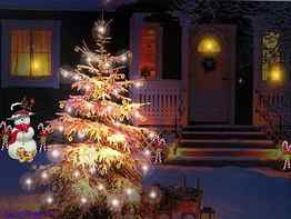 Christmas scene, winter, holiday, light, snow, christmas HD wallpaper