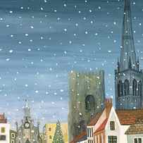 Chichester Cathedral A Snow Scene by Judy Joel