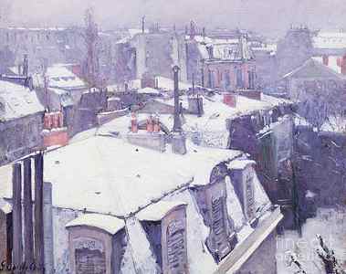 Wall Art - Painting - Roofs under Snow by Gustave Caillebotte