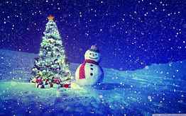 Christmas Tree, Snowman, Winter Landscape ❤, winter scene christmas HD wallpaper
