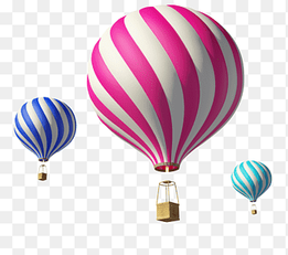 three pink, teal, and blue hot air balloons illustraion, Hot air balloon Blue, Colored balloons, color Splash, 3D Computer Graphics png thumbnail