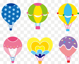 Hot air balloon, Colored cartoon hot air balloon element, cartoon Character, cdr png thumbnail