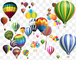 Hot air ballooning, Colorful hot air balloon, color Splash, color Pencil png thumbnail